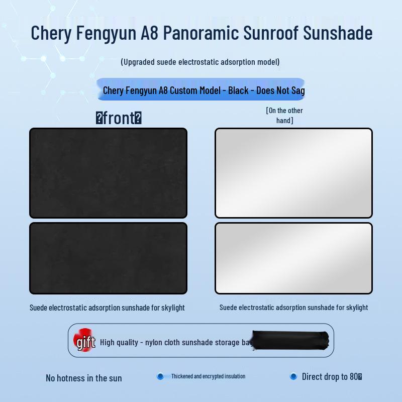 Chery 24 Model Fengyun A8 Sunroof Sunshade - Static Heat Insulation & Privacy Protection Board