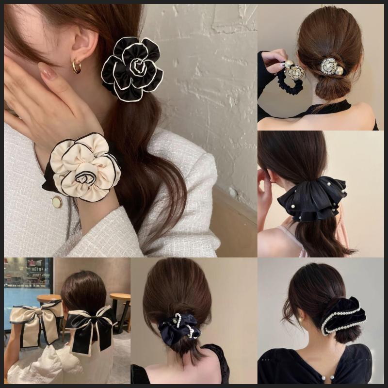 White/Black Hair Accessories, Elegant Camellia Fabric Hair Bands And Hair Accessories