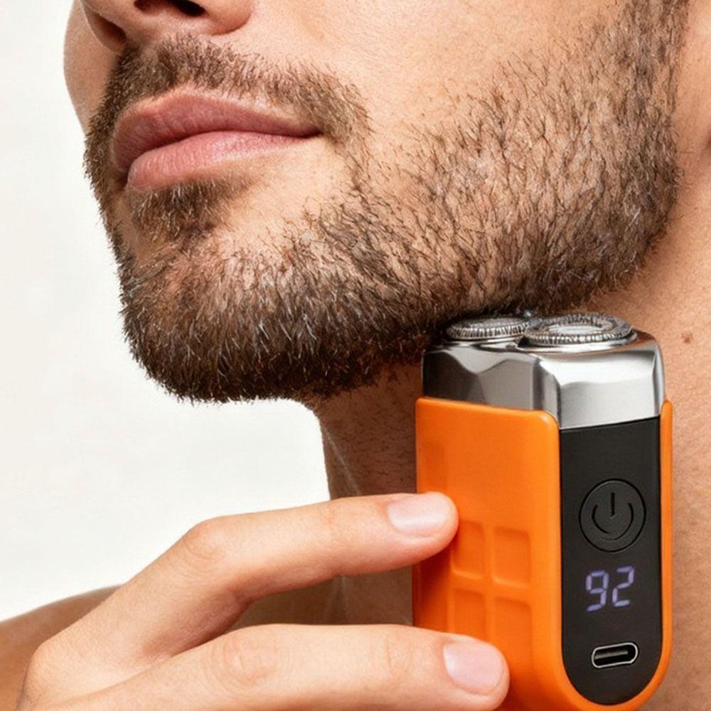 Digital Display Mini Electric Shaver Waterproof Design Portable Rotary Razor  Travel Use