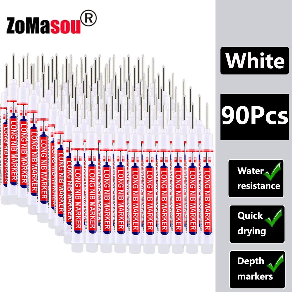 20mm 1-100 Stück Wasserdichter Tieflochmarker Stifte mit langem Kopf für Holzbearbeitung für Metall Tischler Weiße/Schwarze/Rote/Blaue/Grüne Tinte