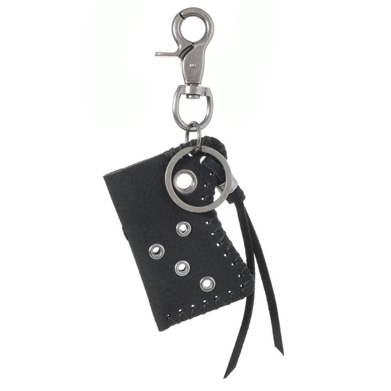 Sturdy Cowhides Lighter Pouch Keychain Stylish Leather Lighter Pouch Keychain Pendant Charm for Everyday Convenience