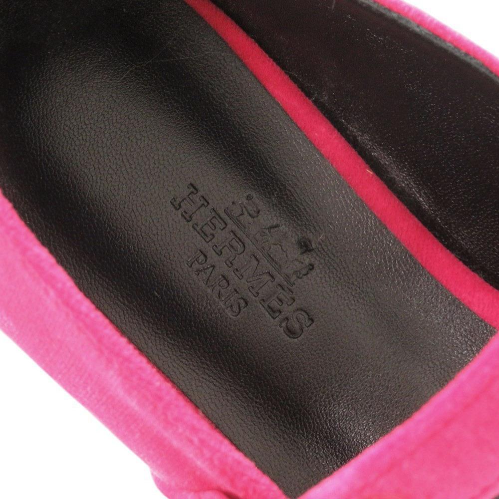 Used AUTHENTIC HERMES Ballet shoes Jane Fuchsia Velor