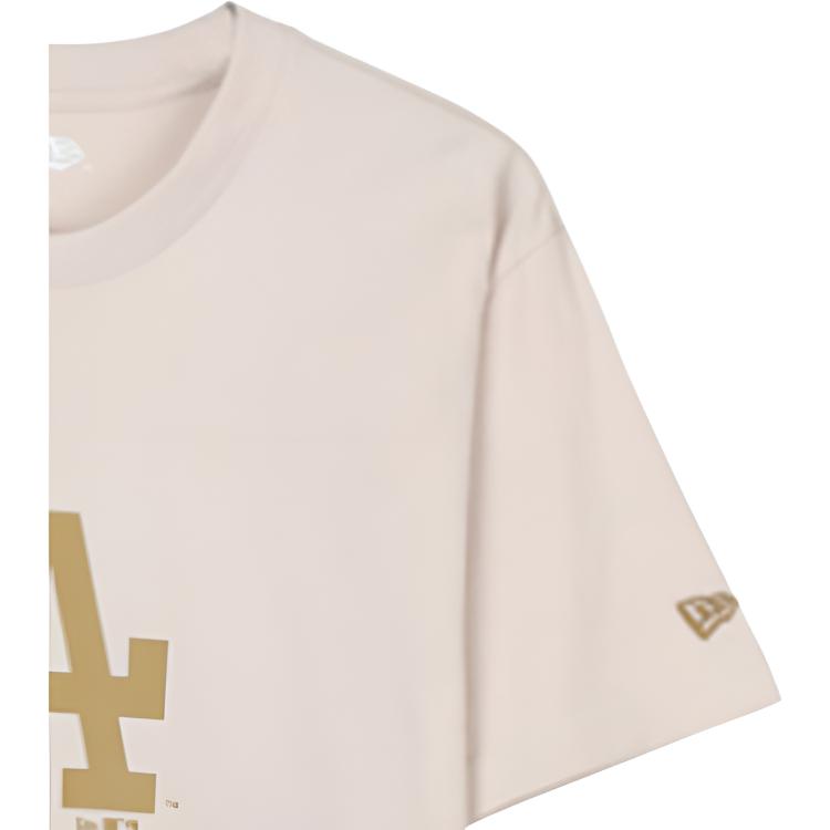 New Era Printed Logo Short Sleeve T-Shirt Unisex T-Shirts Beige 12147608