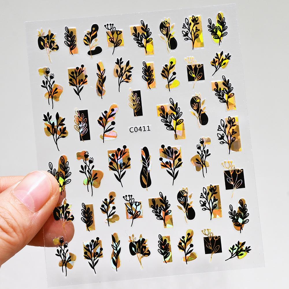 Stripe Abstract Mix And Match Nail Art Sticker Adhesive 3D Line Simple Retro Girl Nail Decoration Sticker