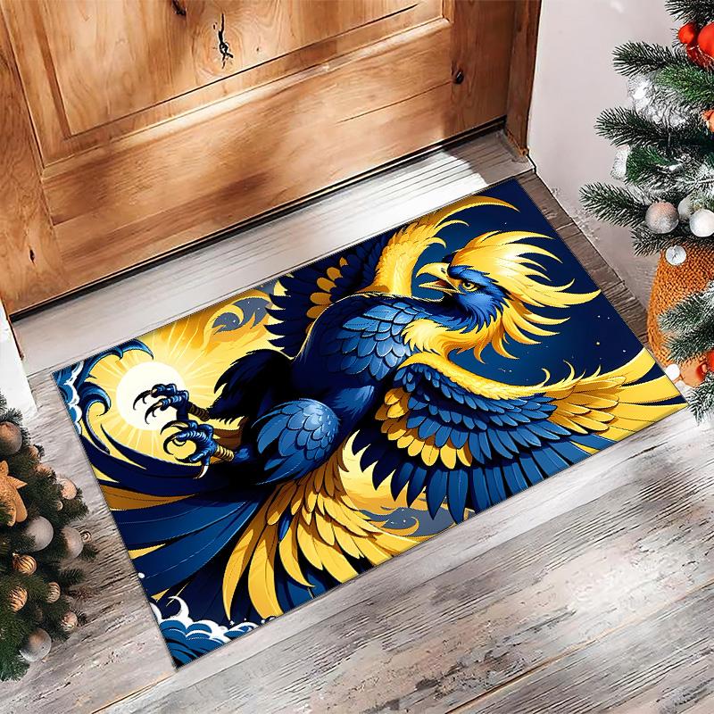 fenerbahce Printed Crystal Velvet Area Rug, Soft Anti-Slip Water Absorbent Floor Mat for Living Room Bedroom