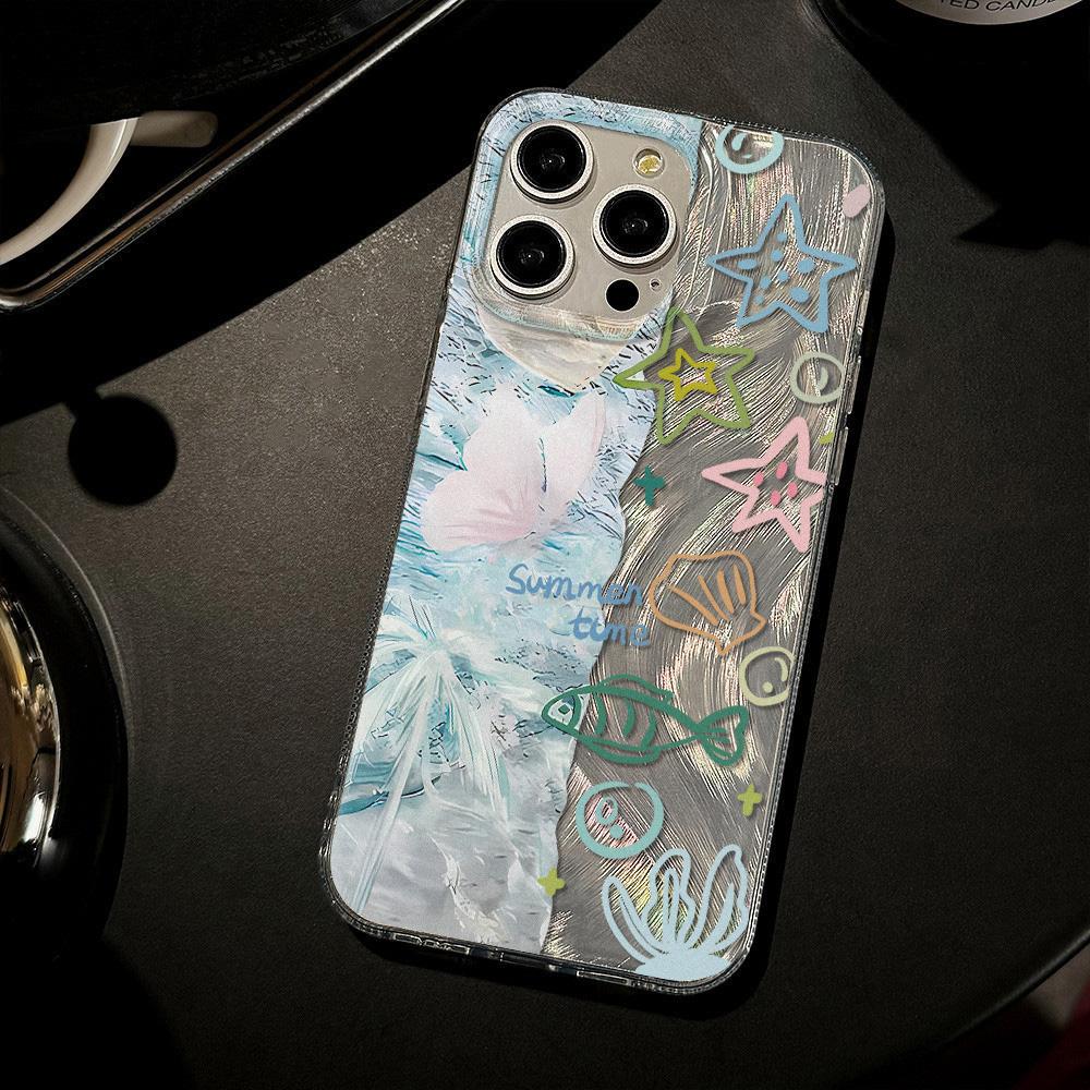 Feather Luster Phone Case for Samsung A53 A14 A33 A12 A32 S24 S23 Plus S20 S21 FE for iPhone 17 15 16 13 Pro 17 16 Pro Max Butterfly Bow Phone Case