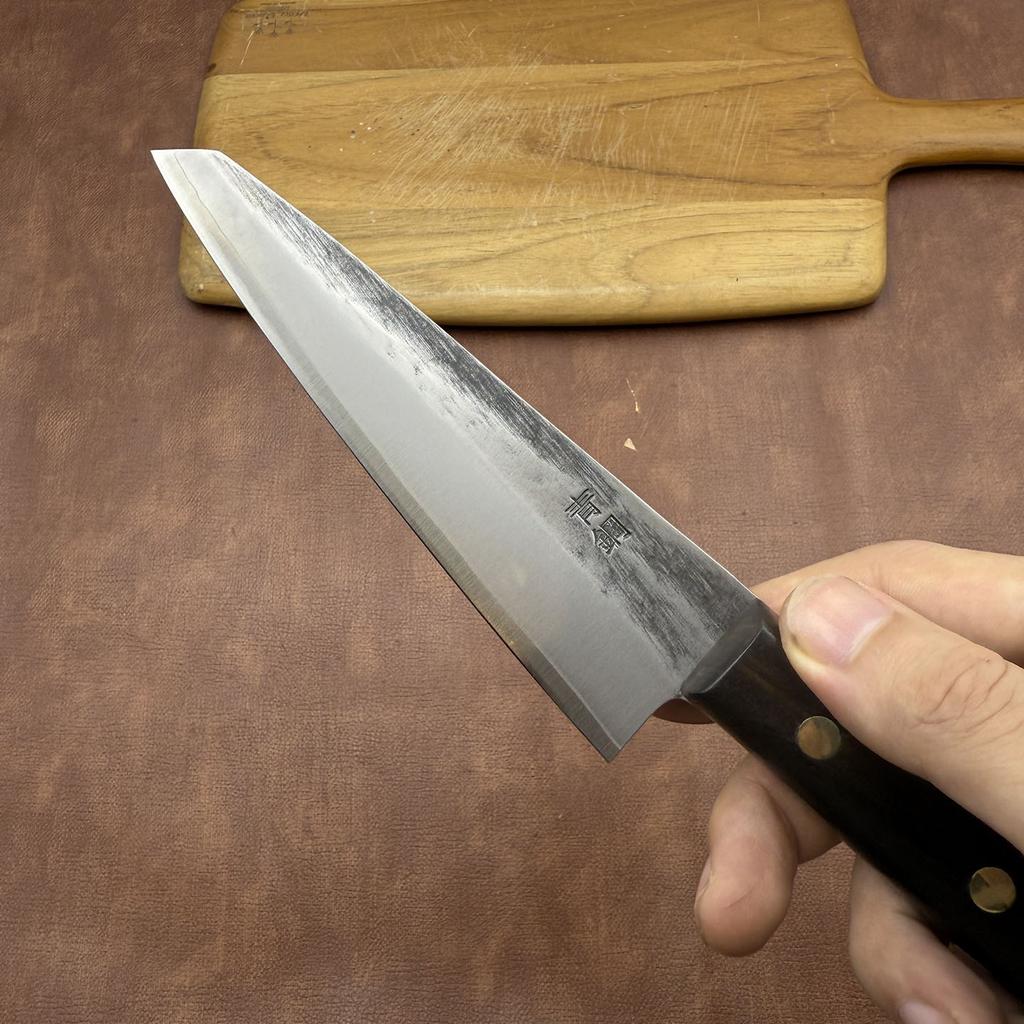 5.7 Inch Utility Knife Sanmai-gawari Steel Blade Wood Handle Slicing Vegetables Cleaver Meat Kiritsuke Splitting Kitchen Knife