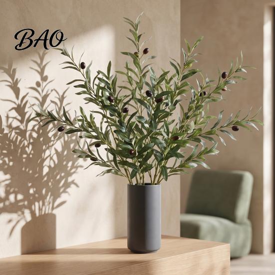 Artificial Olive Stems for Home Decor Faux Branches Vase, Tree Branches, DIY Fake Floral Arrangement Supplies Plants, Realistic Greenery Stems,
