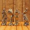 1Pc Brass Retro Beautiful Wizard Characters Figurines Brass Halloween Witch Small Statue Ornament Desktop Home Decoration Crafts