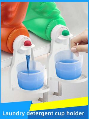 2pcs New Laundry Cleaning Agent Holder Rack To Prevent Spill And Drip, Foldable Cup Holder For Bathroom,Kitchen, Sturdy Summer Assembled Rack