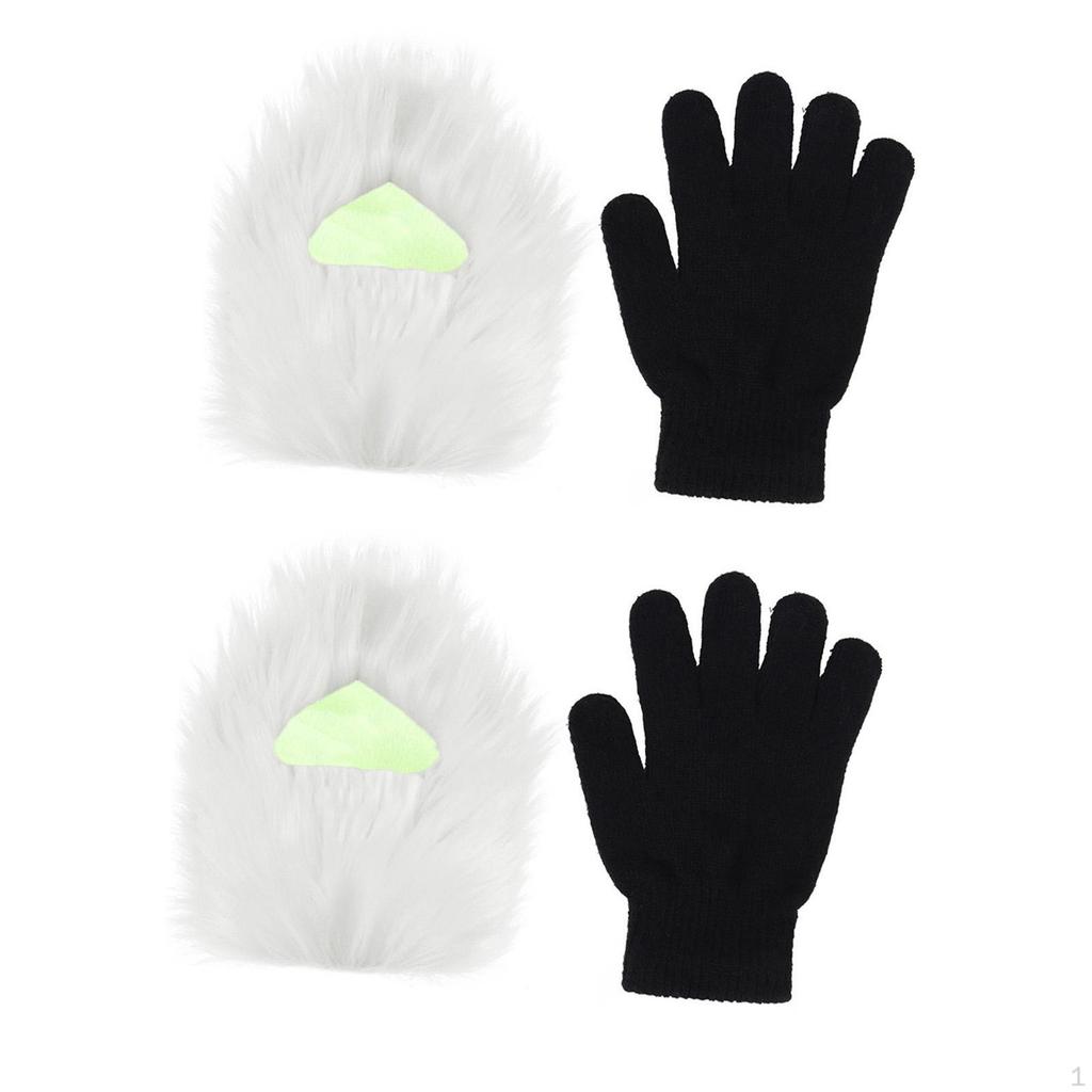 Furry Paws Cosplay Costume Cat Paw Gloves for Performance Party Carnival