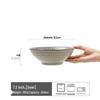 Retro Japanese Bamboo Hat Ceramic Bowl, 7-inch Tableware for Breakfast, Noodles, or Rice.