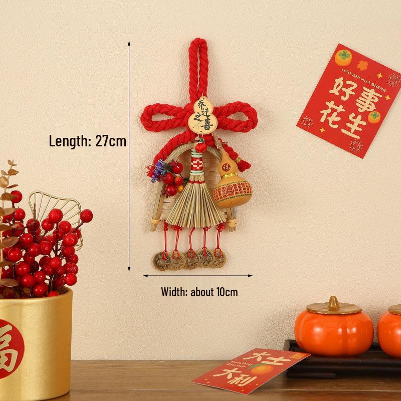 Spring Festival High-Grade Chinese Knot Fu Character Ornament for Living Room Door