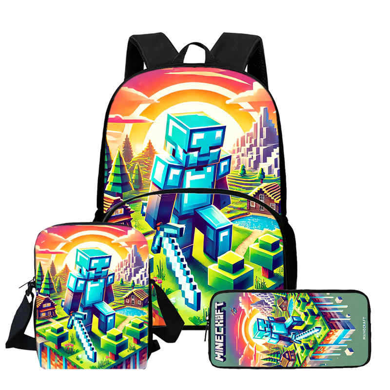 Minecraft Printed Backpack Children'S Elementary School Bag