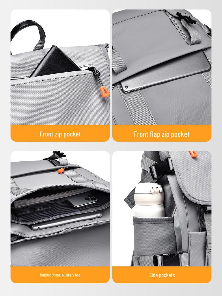 High-Capacity Reflective Casual Backpack with Multifunctional Design