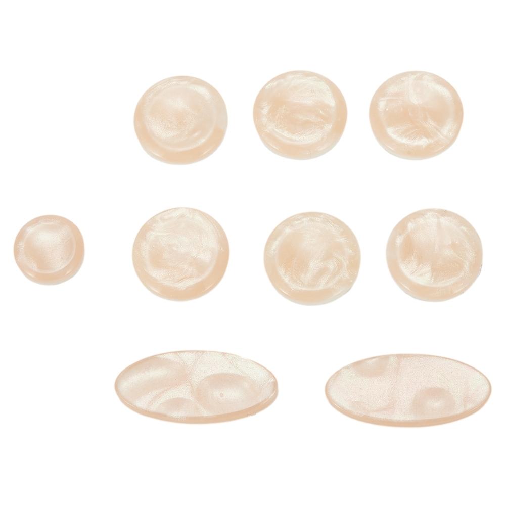 Saxophone Key Buttons Inlays Part 9 Pcs Beige Easy To Install