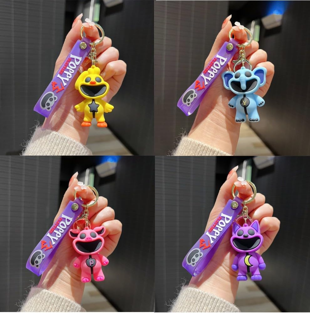 [Chaosong123] Cat Nap Keychain Smiling Critters Keychain Keychain Huggy Wuggie Chapter 3 Cartoon Monster Game Fan Gift Birthday Gift Approx. 6cm (D)