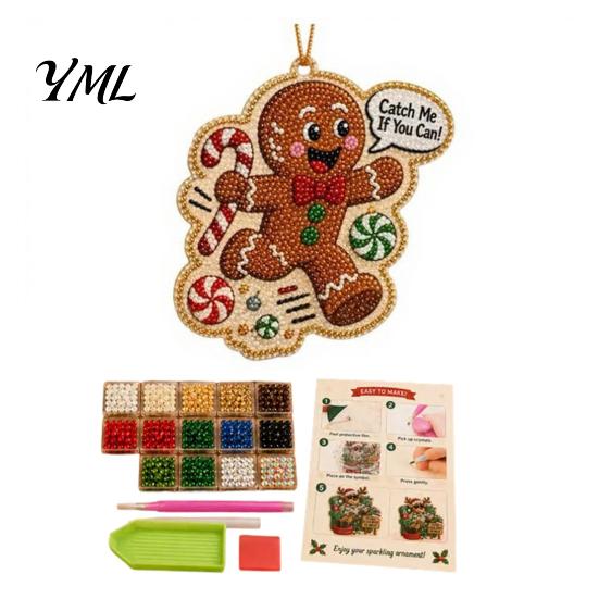 Decorative Beads for Crafts Christmas Hanging Faux Pearl Art Kit Adult, DIY Bead Painting Ornament, Handmade Holiday Craft Set Tree Home Decor