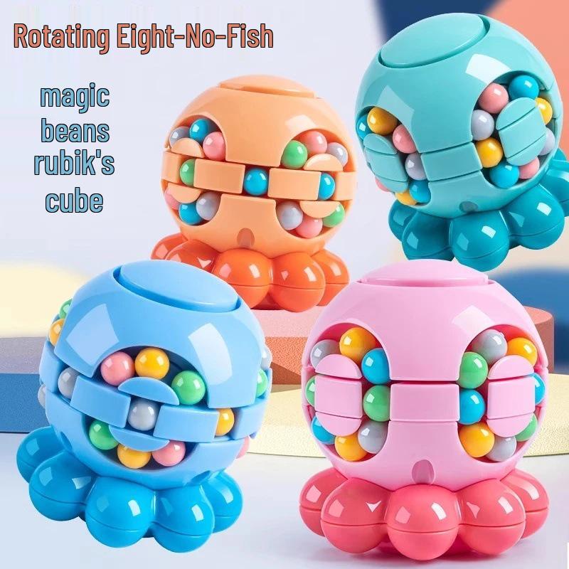 

Детский забавный кубик Рубика в виде осьминога: Вращающаяся игрушка-шарик для мальчиков и девочек - Игра для снятия стресса