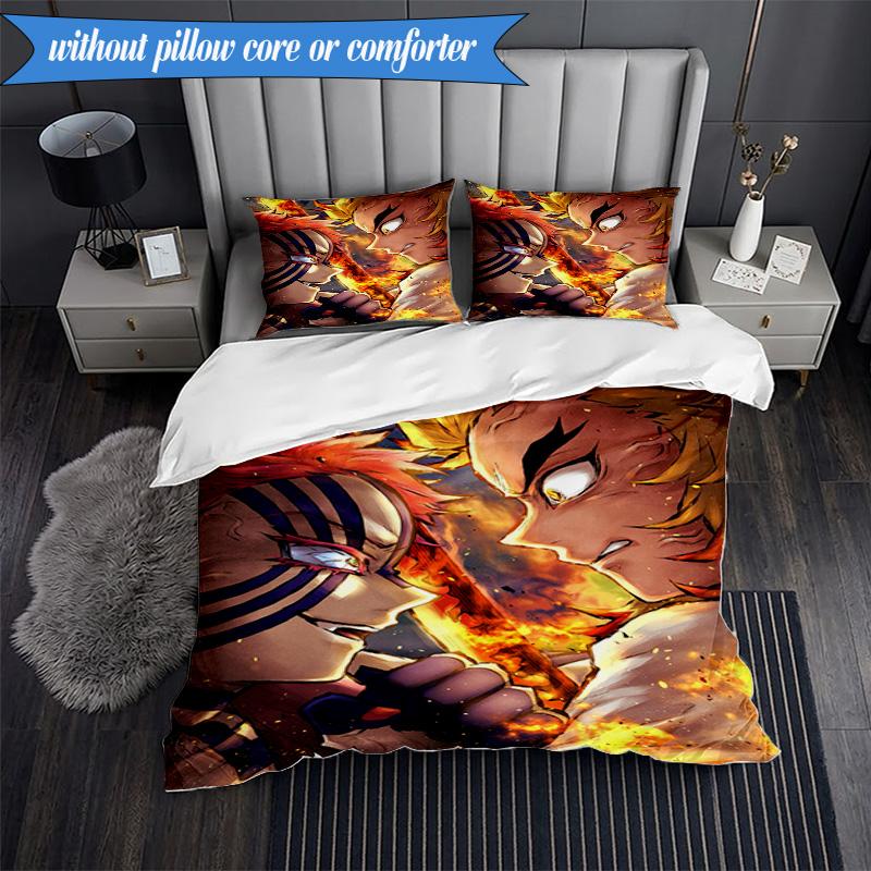 Anime Samurai Warrior's Journey 3pcs K-pop music group Bedding set,Ideal for Bedroom, Dormitory,Including Duvet Cover And 2pcs Pillowcases,Fan gifts