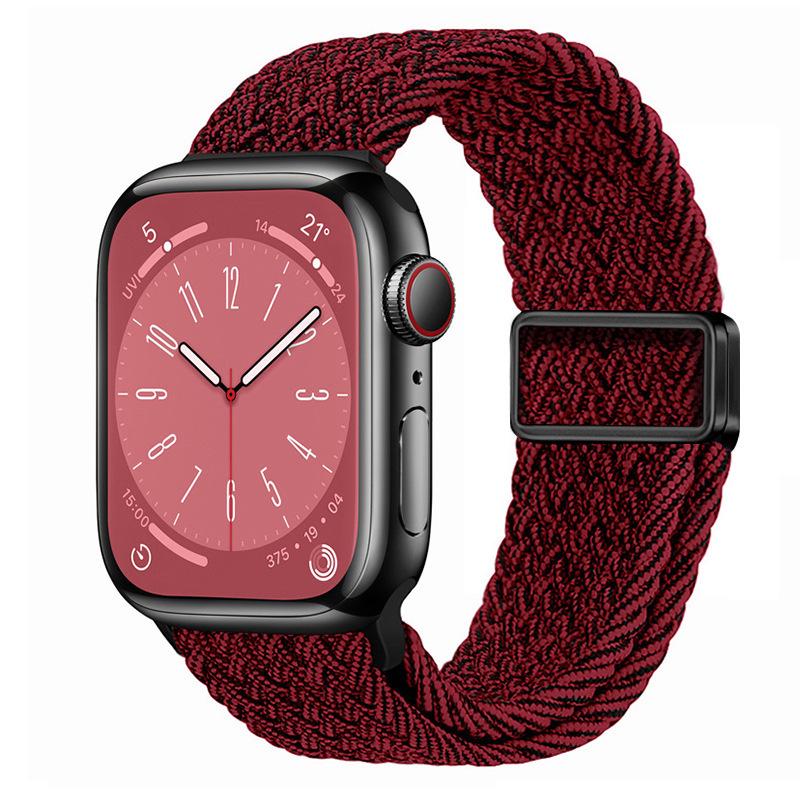 Compatible with Apple Watch S10, iWatch 11, Xiaomi 9, Huawei; Rainbow Nylon Magnetic Buckle Strap.