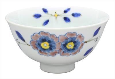 Peça Imari, forno Tokushichi, padrão de flor e ramo, tigela pequena de arroz