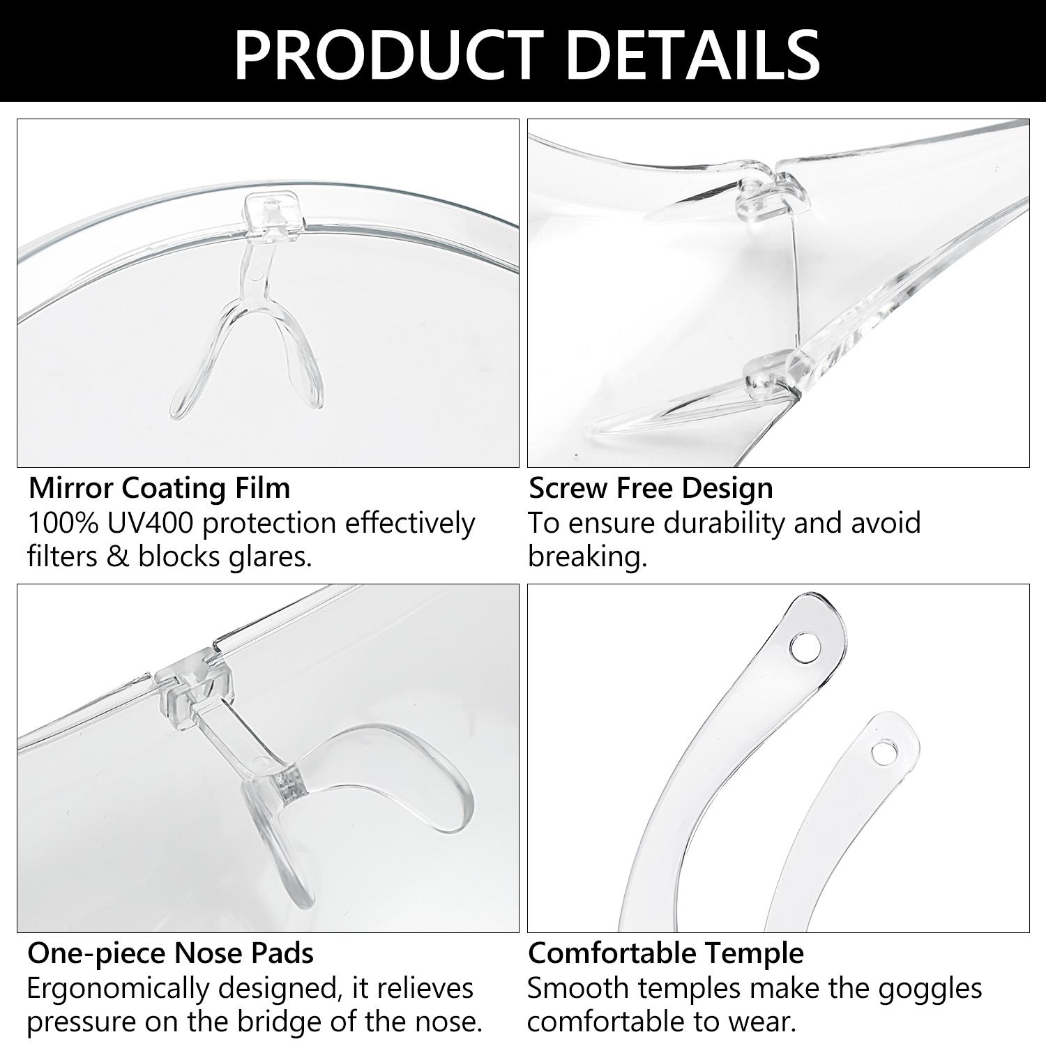 

Повседневные развлекательные солнцезащитные очки с полной защитой лица UV 400, защитные очки, очки против запотевания, козырек Transparent