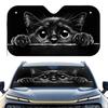1Pcs Peeking Black Cat Pattern Windshield Sunshade UV Rays Heat Blocker Keeps Vehicle Cool Unique Design Fit Sedans SUVs RVs