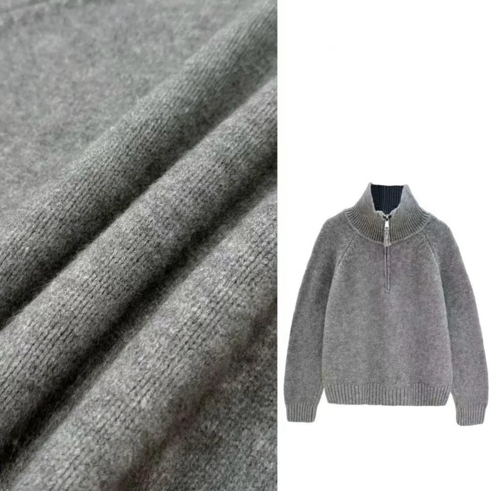 Korean Style Women's High-Neck Half-Zip Pullover Sweater - Winter 2025 Collection