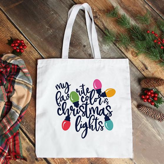 Мой любимый цвет - рождественский свет женская холщовая сумка для покупок летняя модная повседневная сумка-тоут сумки для хранения покупок 2426cm 779₽