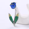 Fashion Enamel Rose Brooches for Women Unisex Pearl Plant Pins Event Party Luxury Gifts Backpack Decoration Clothes Accessories