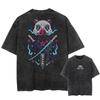 Übergroße Anime Grafik T-Shirts Herren Dämonentöter Vintage Gewaschen Damen Lässiges Kurzarm-T-Shirt Streetwear Y2k Oberteil Sommer Trendig