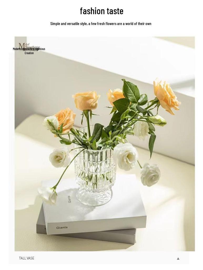 Europäische Hochfuß-Glasvase: Kreatives hydroponisches transparentes Design für elegante Heimdekoration