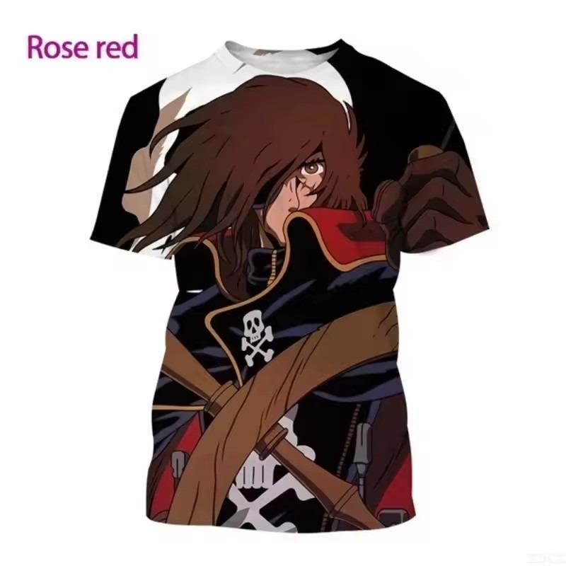 

Летние футболки Модные Повседневные Футболки с коротким рукавом Аниме Капитан Космоса 3D-принт Футболка Круглый вырез Короткий рукав Топы M