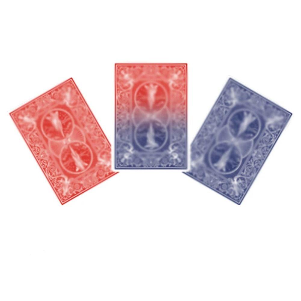 Blue Change Red Changing Color Card Close Up Deck Magic Tricks Card  Player Magic Props
