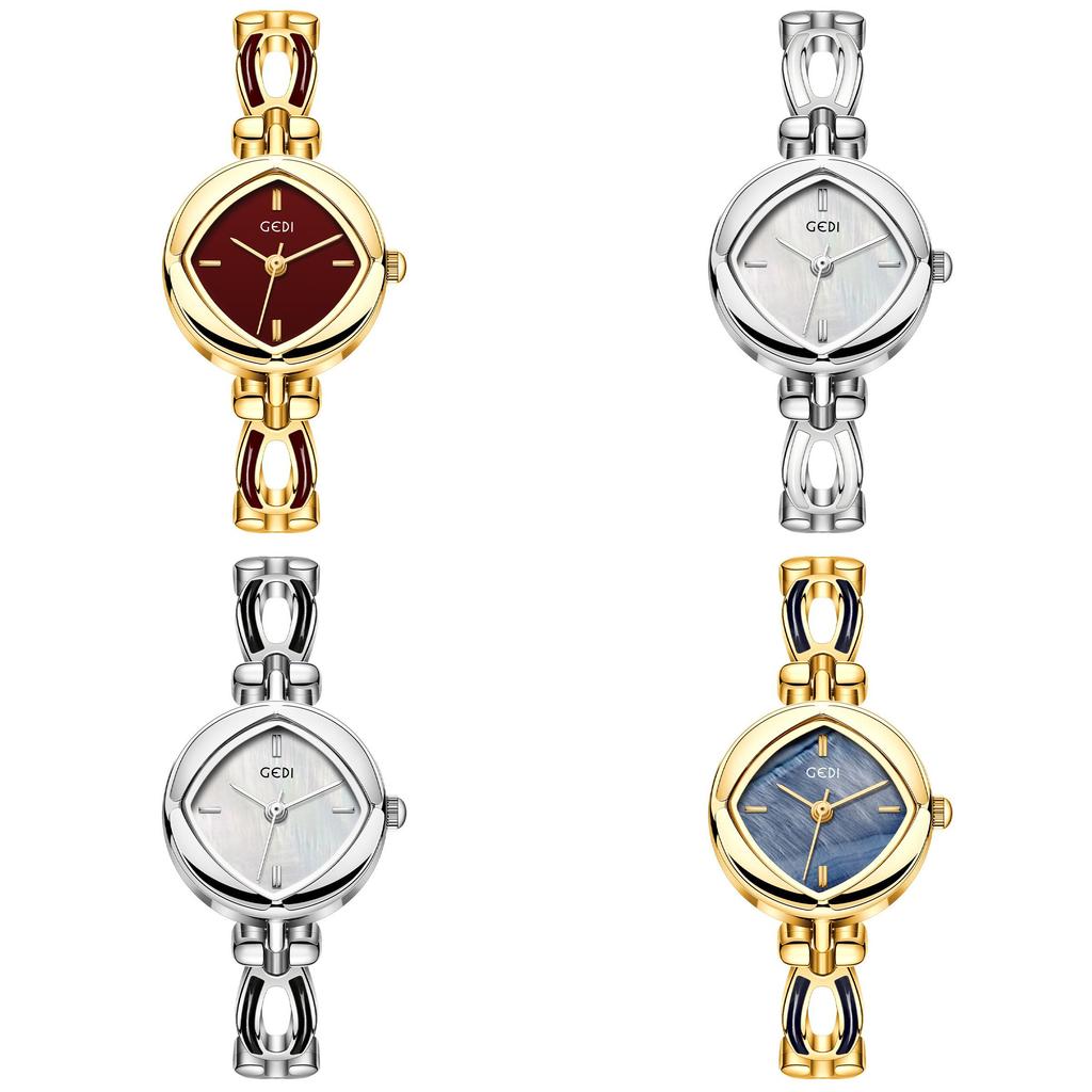 Vintage Diamond Shaped Ladies Quartz Watch With Water Resistance For Fashion Enthusiasts