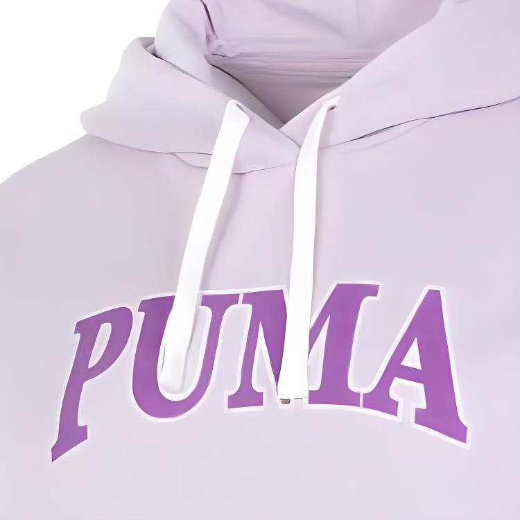 Puma Letter Print Casual Hoodie With Large Pockets Women Hoodies Purple 682176-60