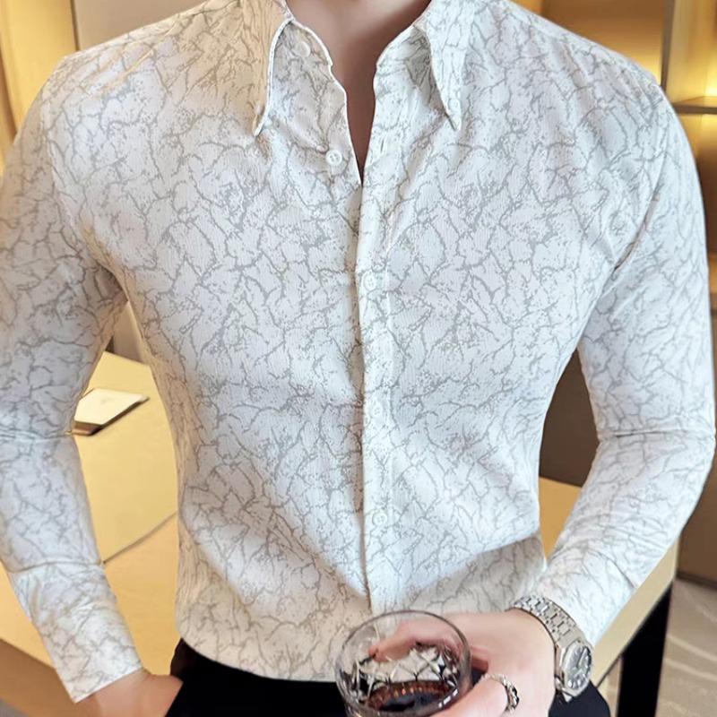 

Сорочка Британська Мода Довгорукавна Корейська Версія з Вільним від прасування Антизморшкуватим Приталена Повсякденна та Гарна Сорочка для Чоловіків M білий