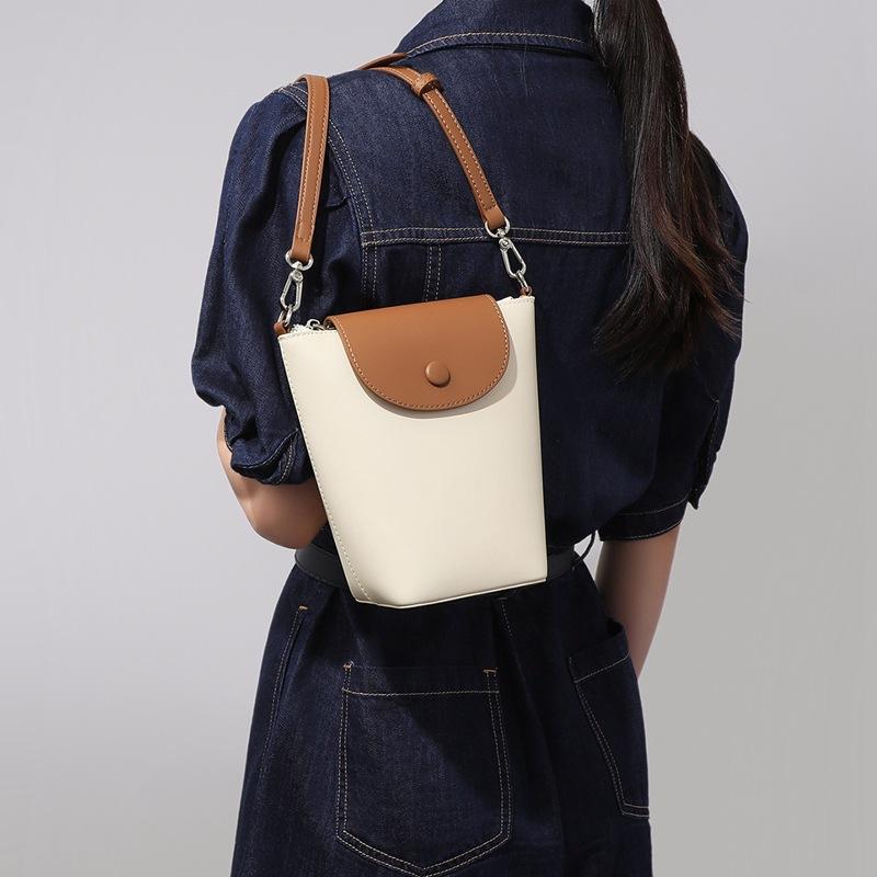 Torba Damska Torba Wiaderko Torba na Telefon Komórkowy Skórzana Damska Torba Crossbody Mini Torba