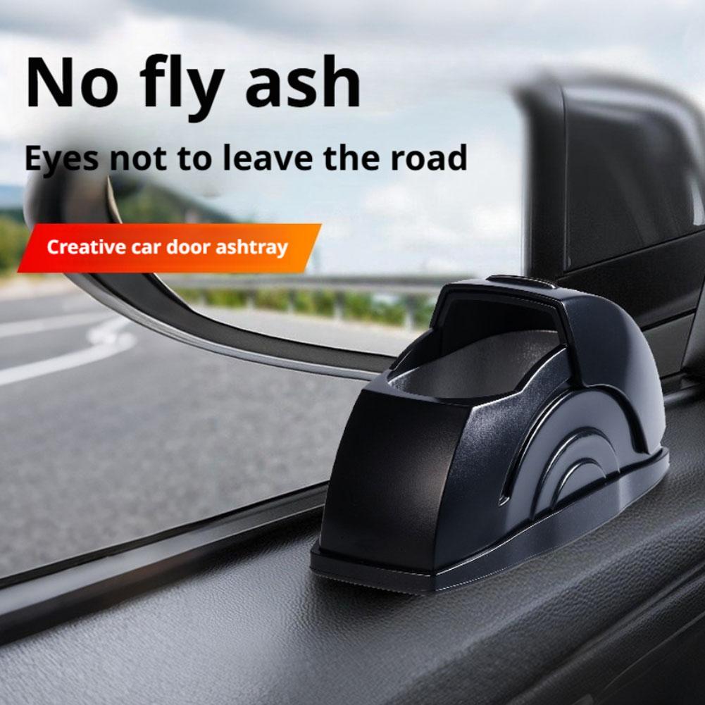 Car Ashtray Door Mounted Smokeless Ash Tray With Lid Portable Auto Truck Trash Bin Garbage Can Stainless Steel Liner Accessory