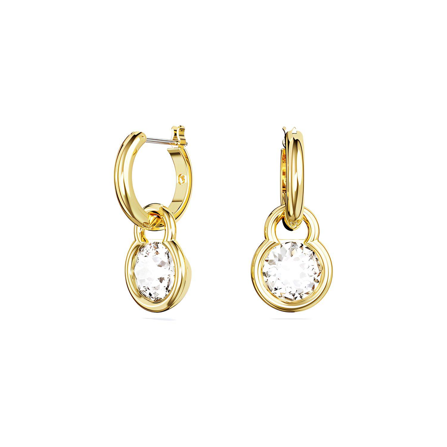 Swarovski Dextera Water Drop Shaped Inlaid Hollow Decoration Earrings Women earrings Gold 5666023 F,Gold