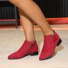 Fashionable New Pointed Low Cut Elegant and Sexy Comfortable Women's Boots, Winter Suede Anti Slip Large Casual Work Boots