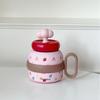 Cat Cartoon Insulated Travel Mug With Ceramic Inner And Leakproof Lid For Office Use