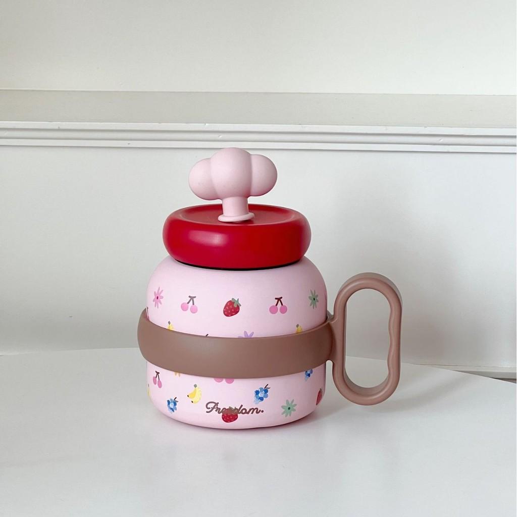 Cat Cartoon Insulated Travel Mug With Ceramic Inner And Leakproof Lid For Office Use