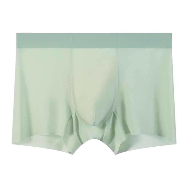 Ultra-Thin Ice Silk Antibacterial Men's Seamless Boxer Briefs - Comfortable, Breathable & Quick-Drying for Sports