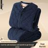 Men's Winter Plush Jacket & Pants Set - Thickened Cotton Outerwear for Middle-aged & Elderly Warmth