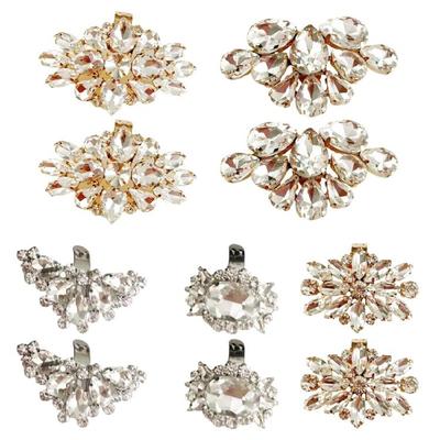 Shoe Clips Charms for Women Detachable Rhinestones Crystal Shoe Buckles Bridal Wedding Prom Party High Heel Decoration