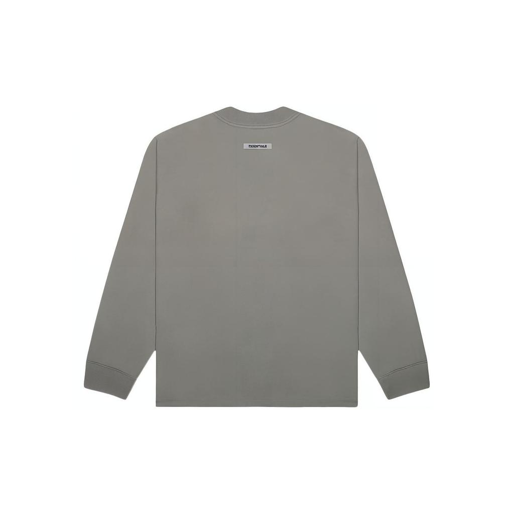 Fear Of God Essentials FW20 3D Silicon Applique Boxy Long Sleeve T-Shirt Cement Unisex T-Shirt Charcoal FOG-FW20-323
