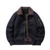 Autumn and winter new casual jacket men's pure cotton velvet thickened tooling flight jacket top loose large size coat