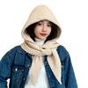 Balaclava Strickmütze für Kapuze Kalt Geeignet für und Radfahren Damen, Winter, 2-in-1 Schal/Nackenschutz, Mit Schal verbundene Mütze, Wärmer, Gesichtsformend